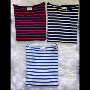 3 Saint Laurent marinière stripe tops.